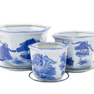 P7381 JOGO DE 3 CACHEPOTS DE CERAMICA