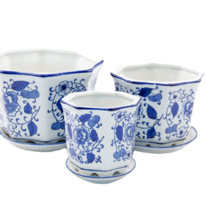 P7382A JOGO DE 3 CACHEPOTS DE CERAMICA