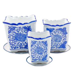 P7383 JOGO DE 3 CACHEPOTS DE CERAMICA