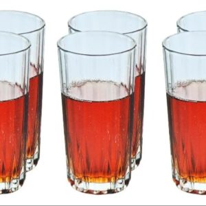 vs23 Jogo 6 Copos Água Suco Vidro Conjunto 350ml