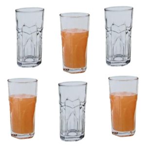 VS28 Jogo 6 Copos Água Suco Vidro Conjunto 350ml