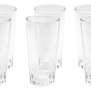 VS25 Jogo 6 Copos Água Suco Vidro Conjunto 350ml