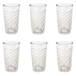 VS24 Jogo 6 Copos Água Suco Vidro Conjunto 350ml