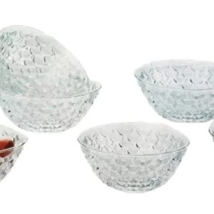 VS50 Jogo De Sobremesa 6 Peças Bowl Tigela Petisco Vidro 250ml