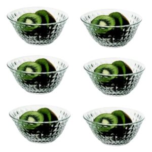 VS49 Jogo De Sobremesa 6 Peças Bowl Tigela Petisco Vidro 250ml