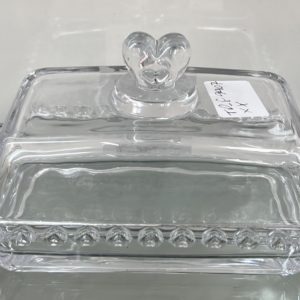 VS211 Manteigueira De Vidro Corações Lapidado 250g Com Tampa