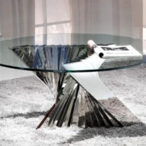 M1264 Mesa De Jantar Base De Ferro E Tampa De Vidro