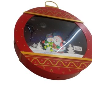 T708 Enfeite De Natal Musical Papai Noel Efeito neve Luz 8 Músicas  Medidas 60cm