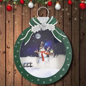 T706 Enfeite De Natal Musical Papai Noel Efeito neve Luz 8 Músicas  Medidas 60cm
